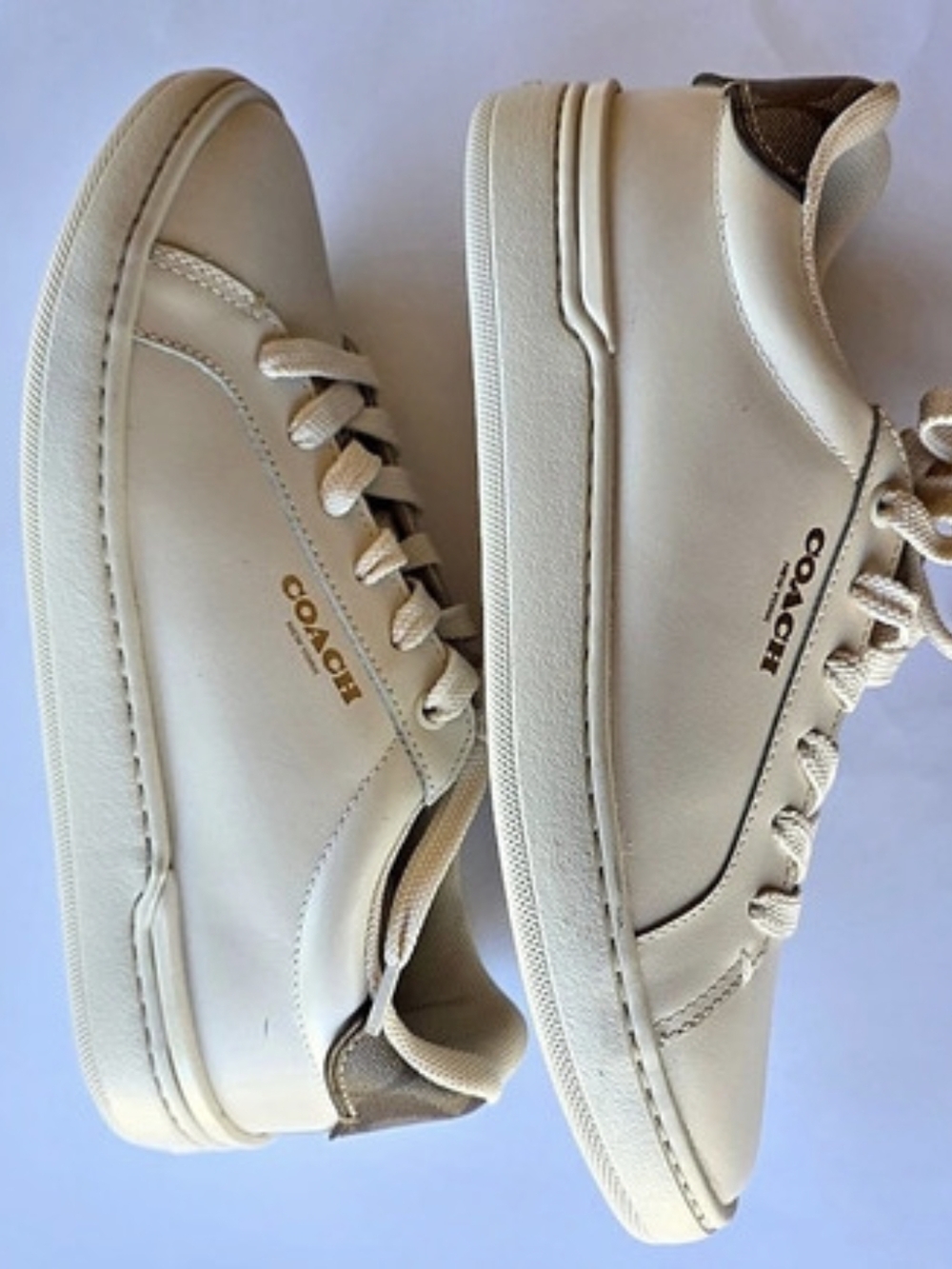 Coach Lowline Court Sneaker White & Brown US 8 Like New